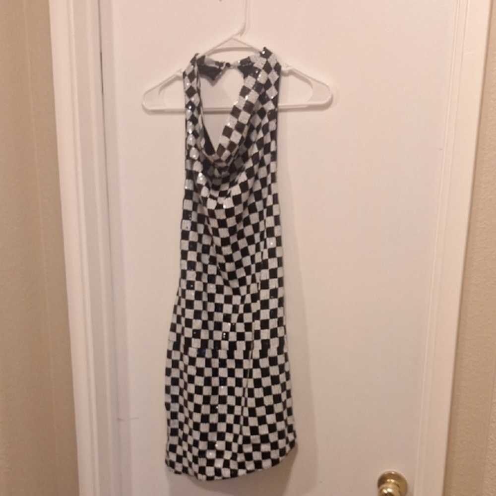 SHEIN Black and White Checkered Tank Top
